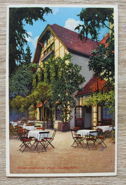 AK München / 1921 / Wald Restaurant Prinz Ludwigshöhe / Isartal / Biergarten Haus